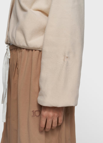 brushed baseball cardigan | powder