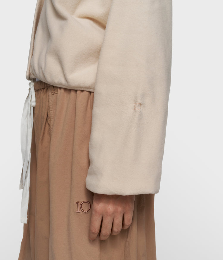brushed baseball cardigan | powder