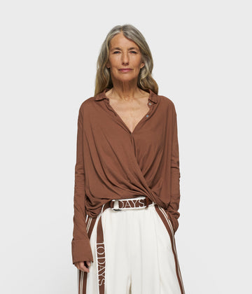 wrap blouse | truffle