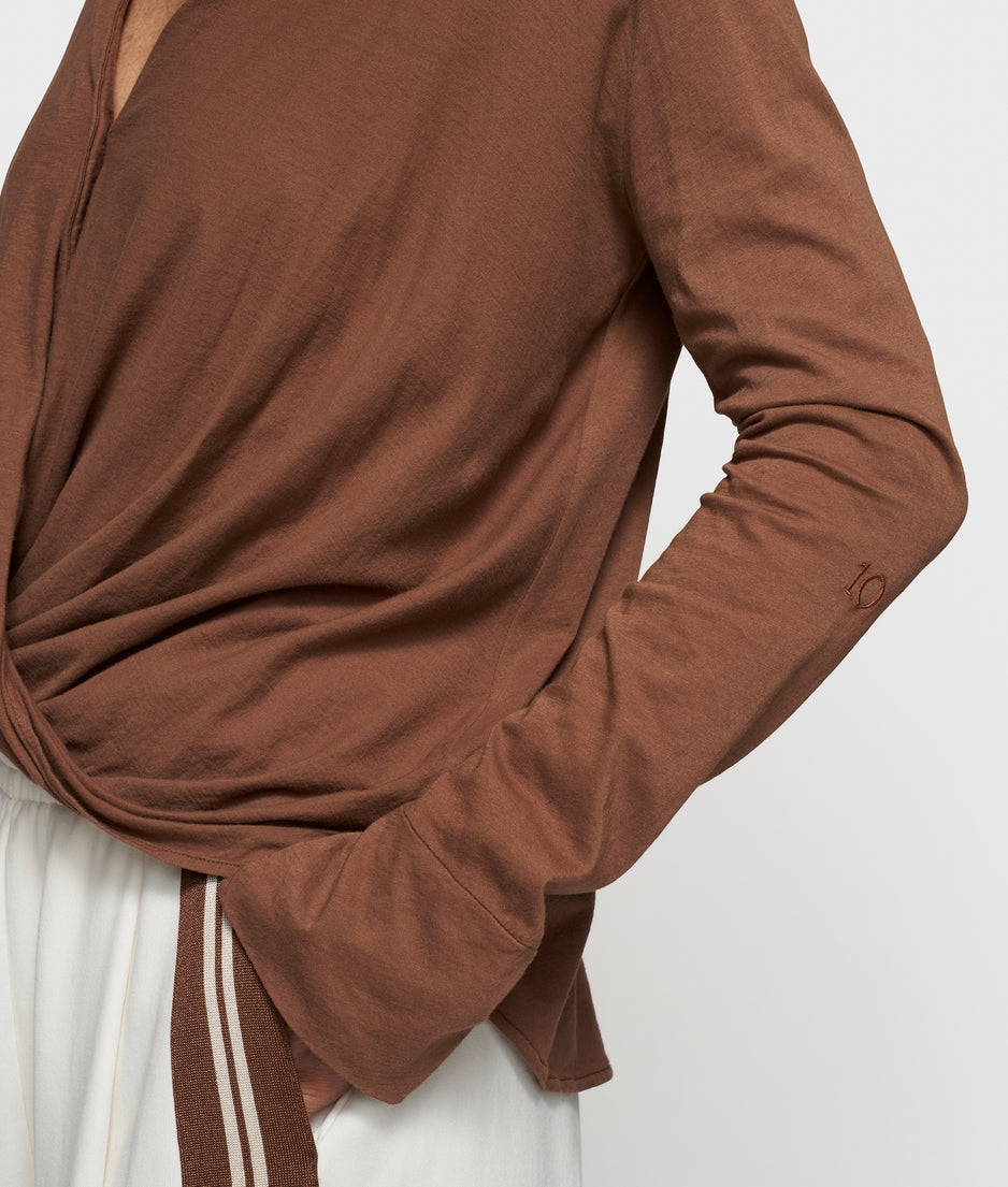 wrap blouse | truffle