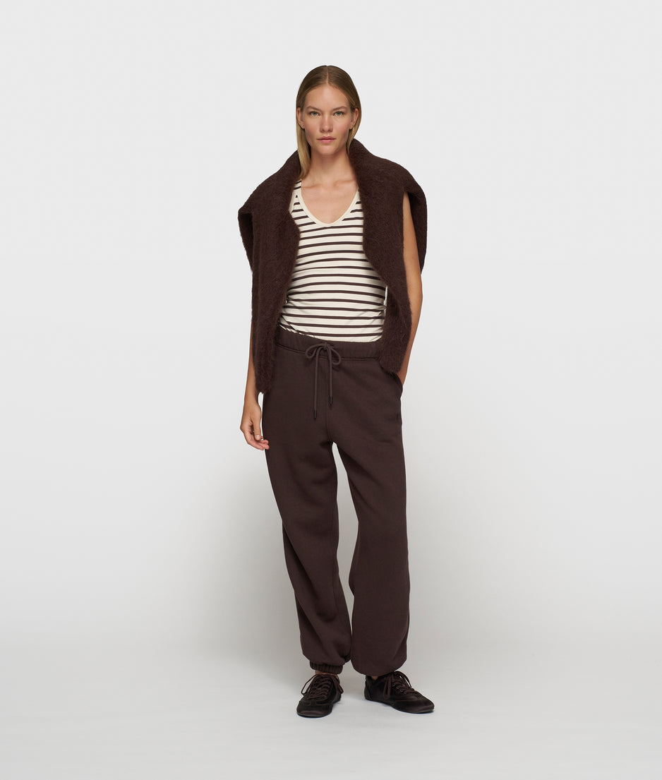 wrapper stripes | ecru/wine