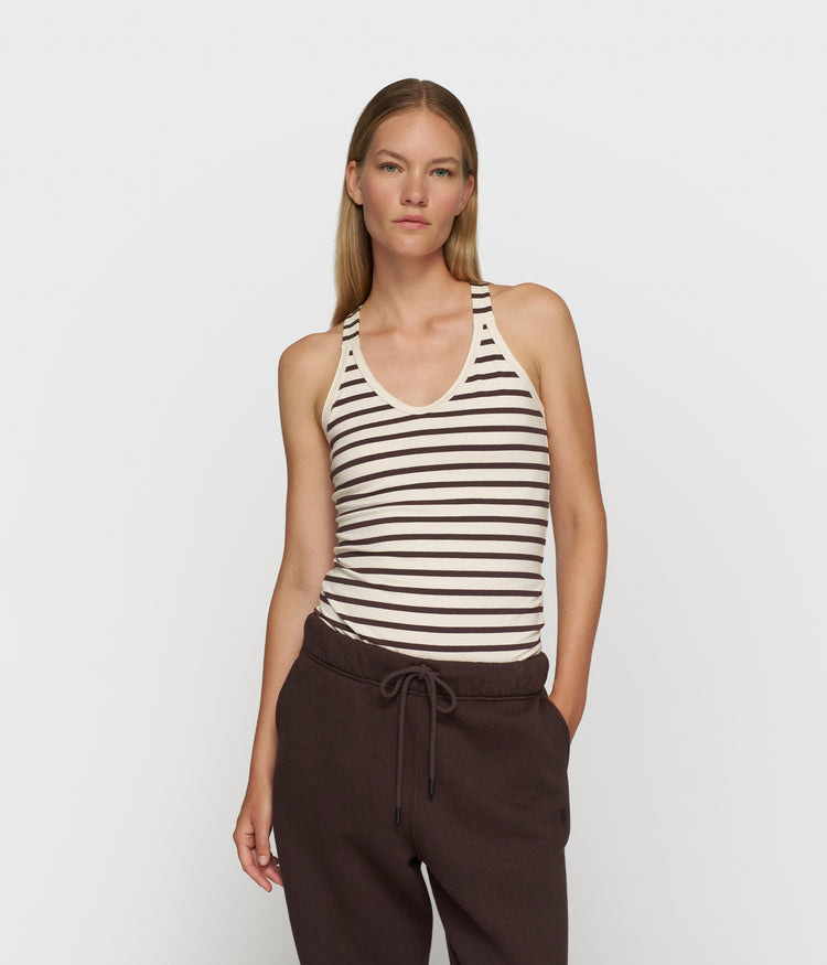 wrapper stripes | ecru/wine