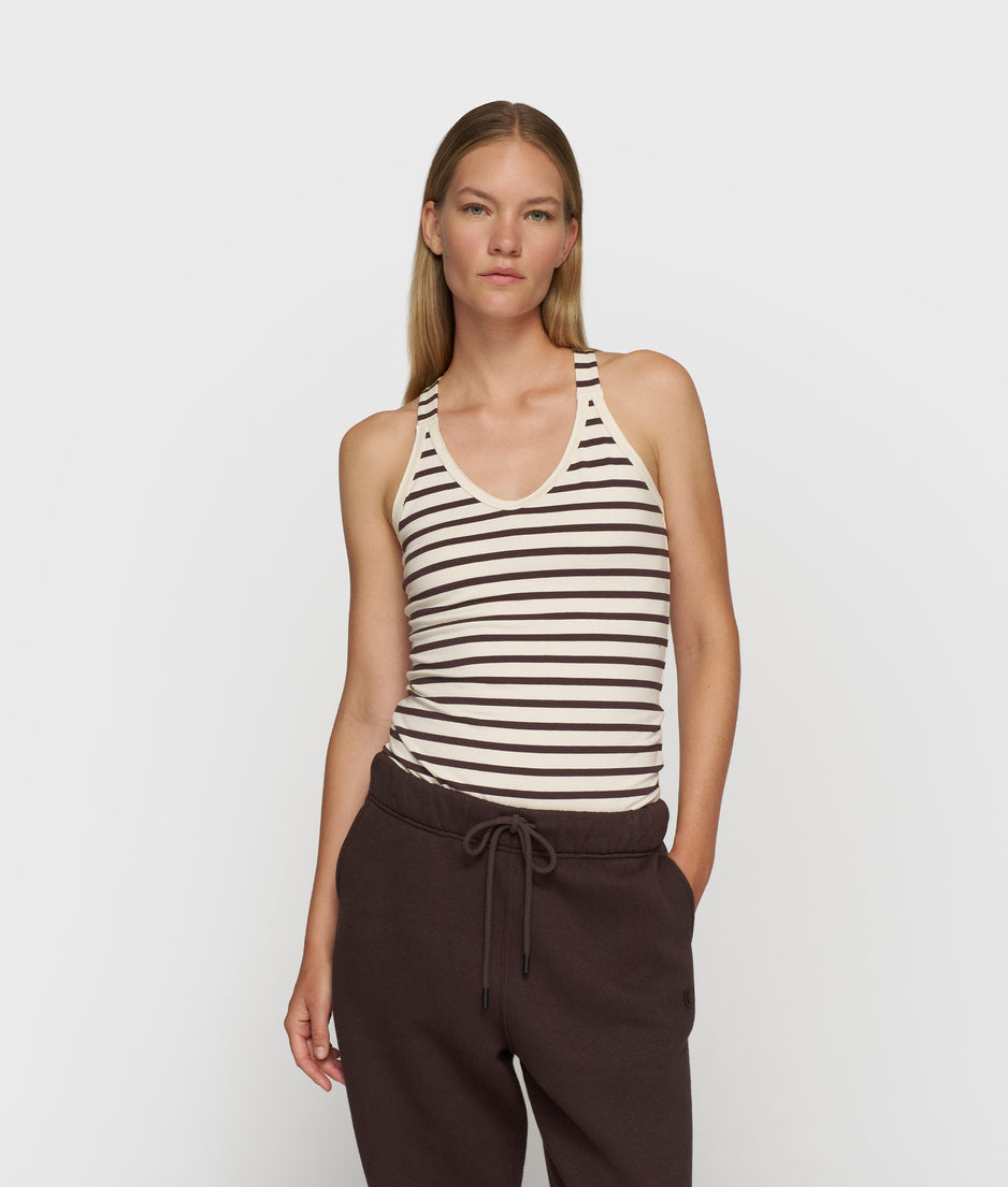 wrapper stripes | ecru/wine