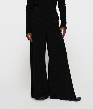 wide leg jogger sparkle | black