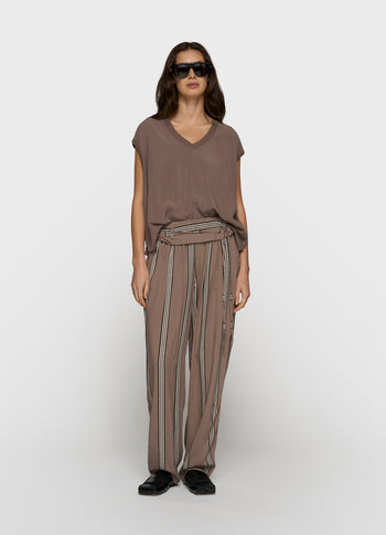 v-neck top viscose | moonrock