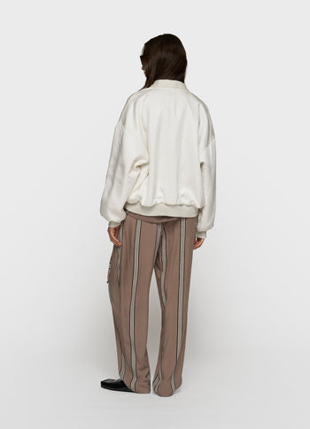 fleece bomber | soft white melee