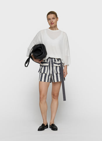 mesh balloon tee | ecru