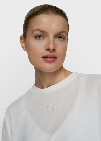 mesh balloon tee | ecru