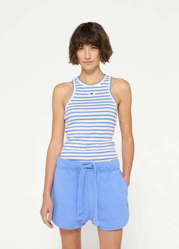 tank top rib stripes | ecru/blue bell