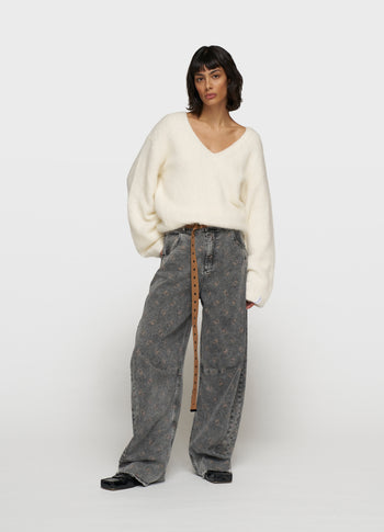 western pants monogram | black