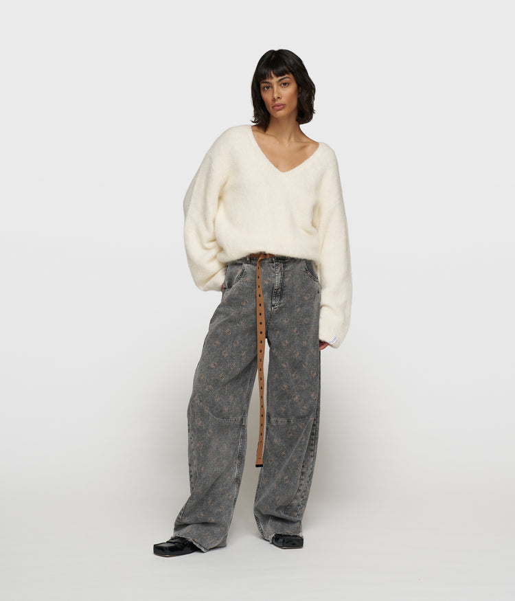 western pants monogram | black