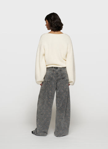 western pants monogram | black