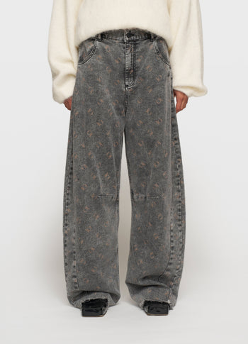 western pants monogram | black