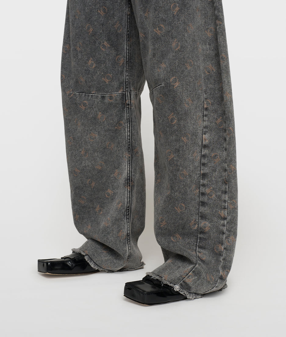 western pants monogram | black