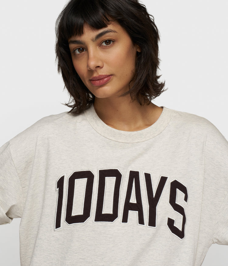 baseball tee 10DAYS | soft white melee