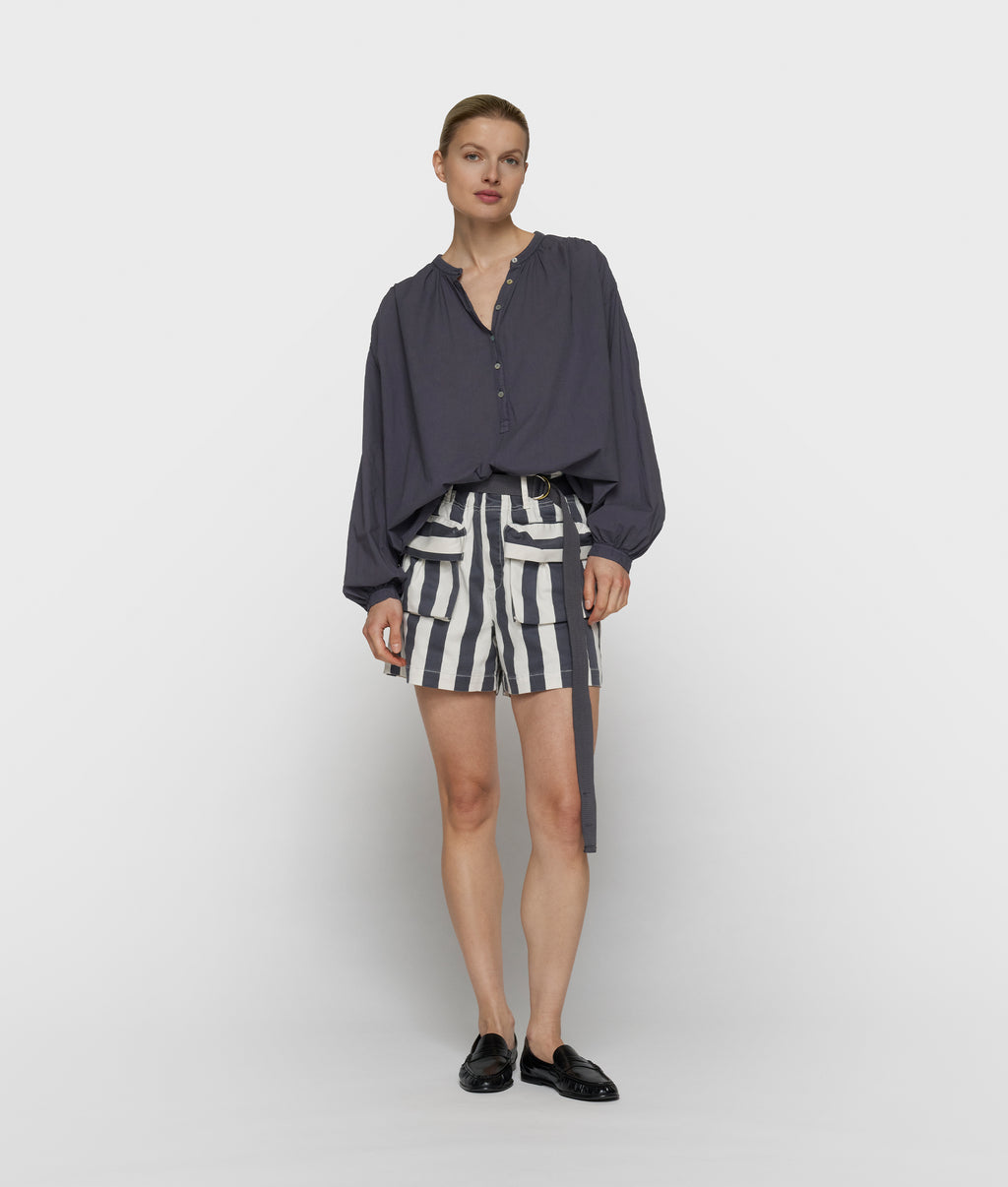 flowy blouse | steel blue
