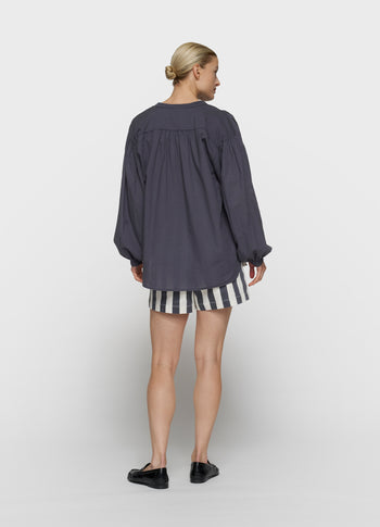 flowy blouse | steel blue