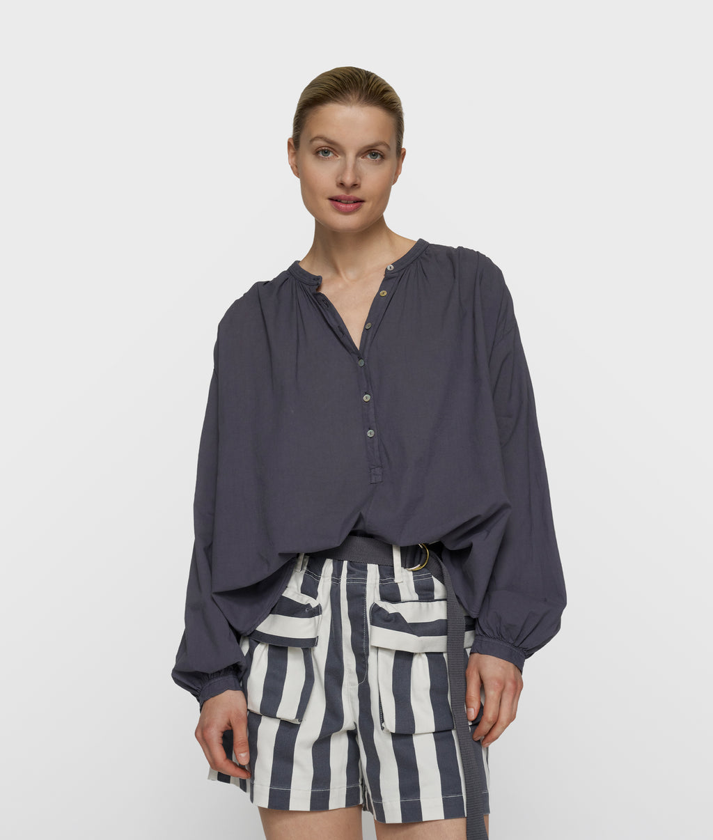 flowy blouse | steel blue