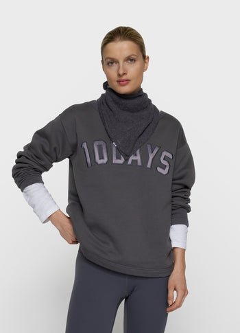 petite statement sweater | steel blue