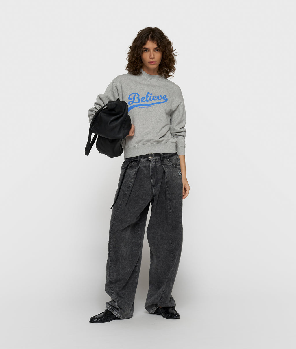 petite sweater | light grey melee