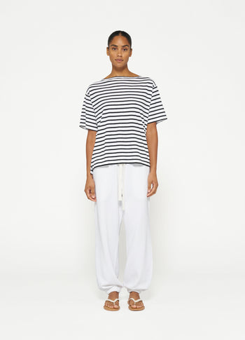 jersey tee stripes | ecru/black