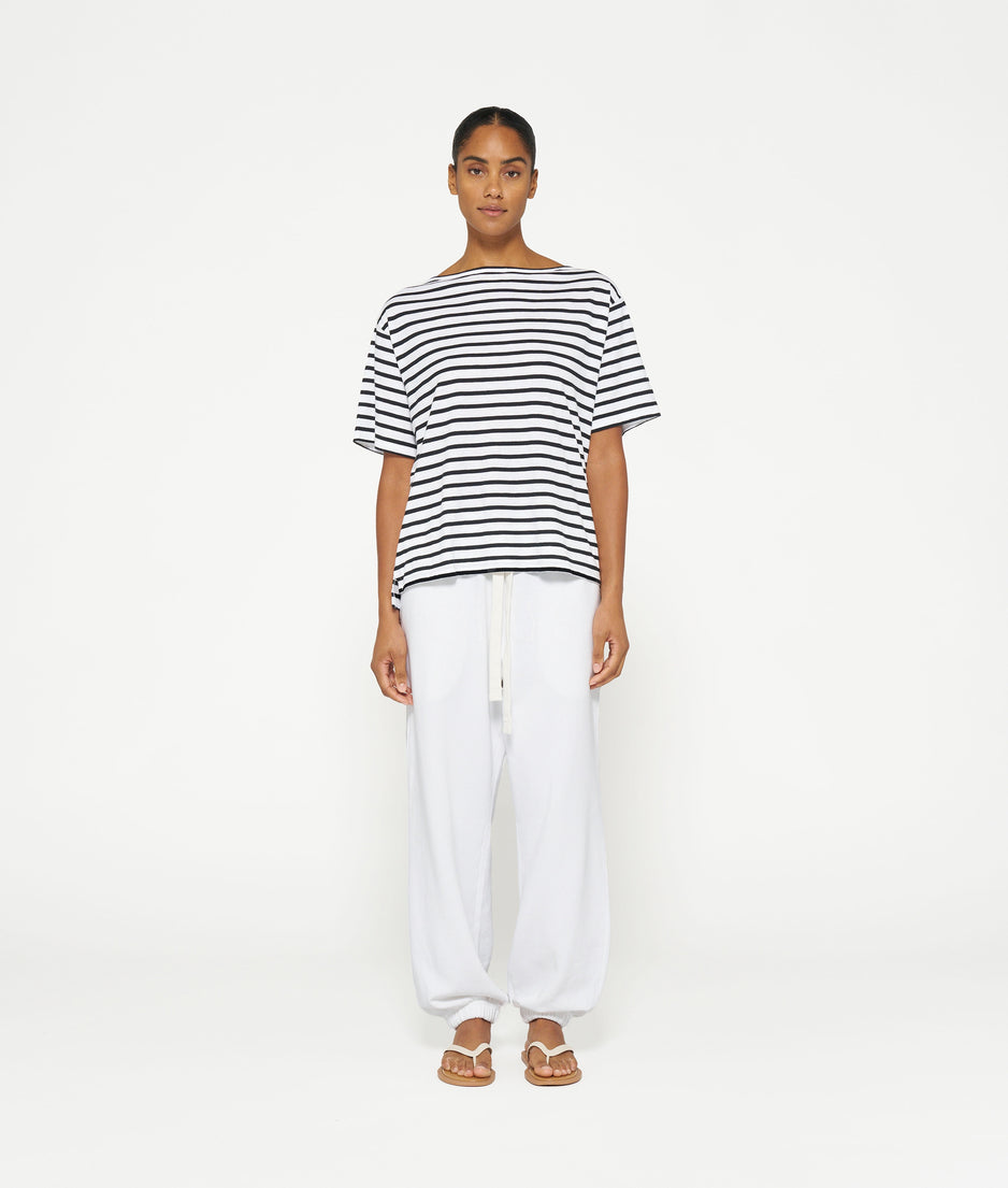 jersey tee stripes | ecru/black