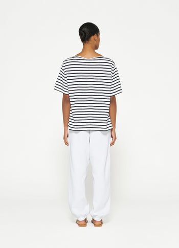 jersey tee stripes | ecru/black