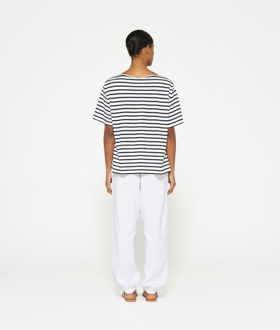 jersey tee stripes | ecru/black