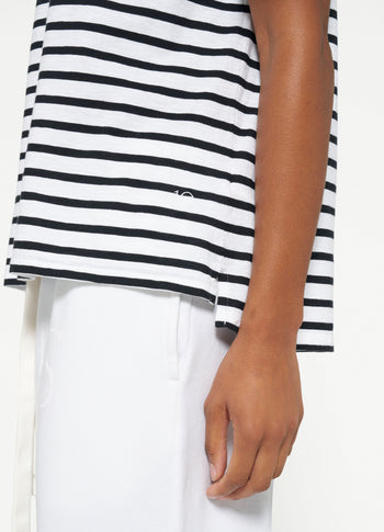 jersey tee stripes | ecru/black