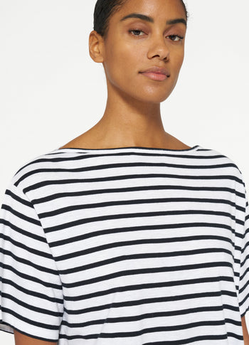 jersey tee stripes | ecru/black