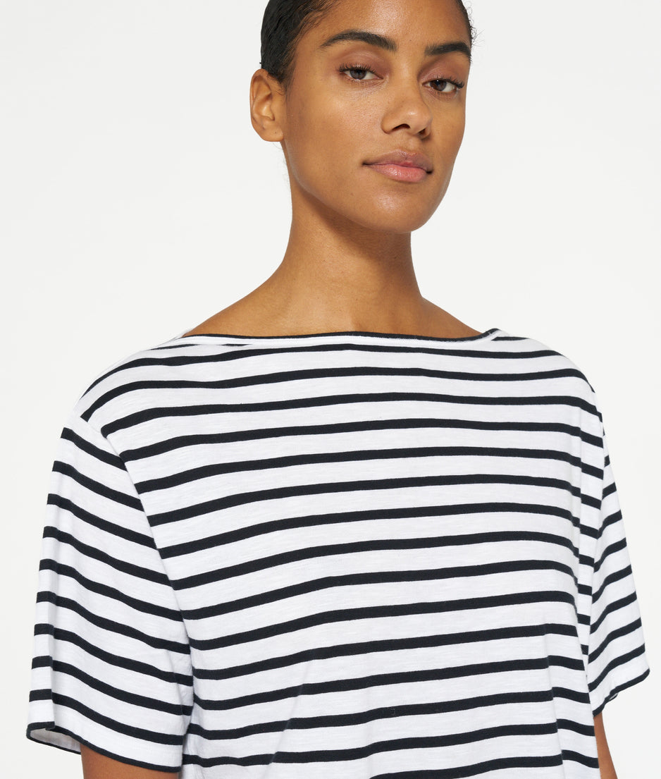 jersey tee stripes | ecru/black