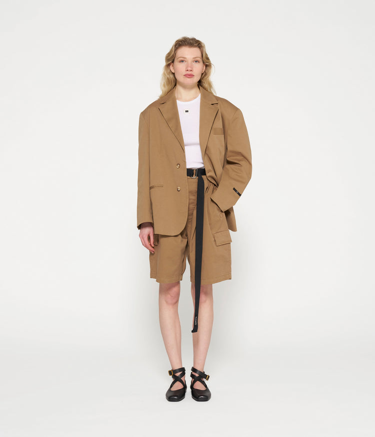 oversized blazer twill | cedar brown