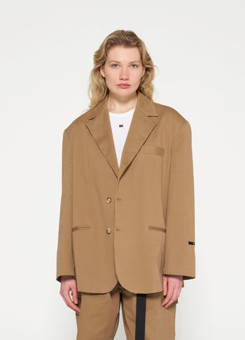 oversized blazer twill | cedar brown