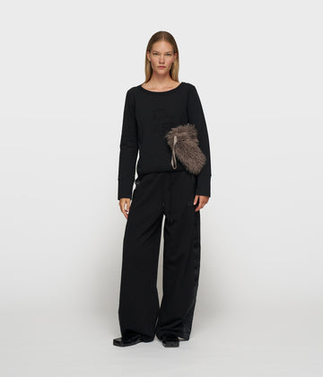 western jogger satin | black