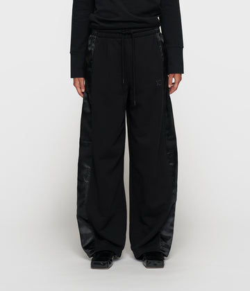 western jogger satin | black