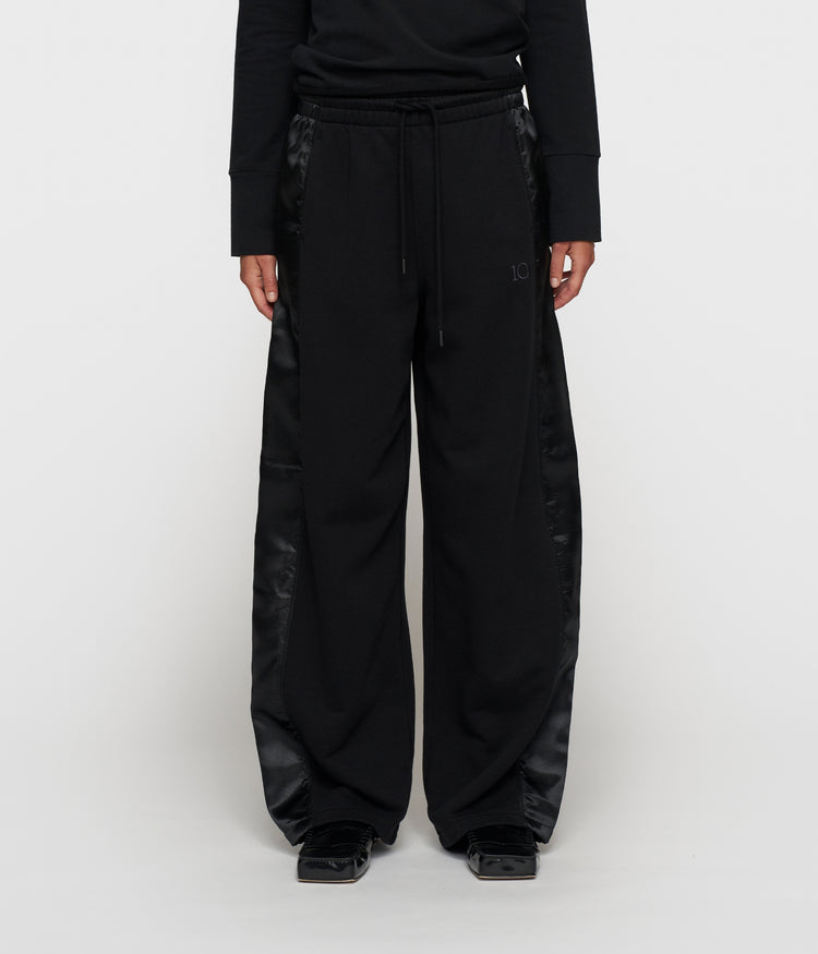 western jogger satin | black