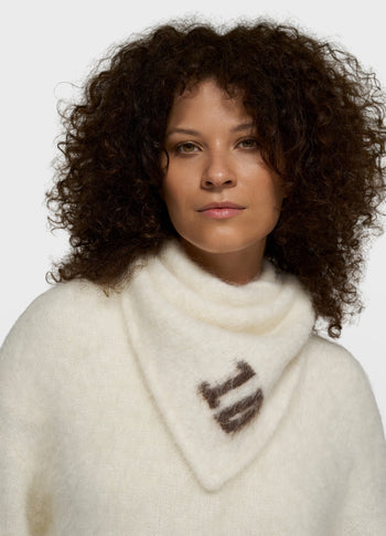 hairy knit bandana | ecru
