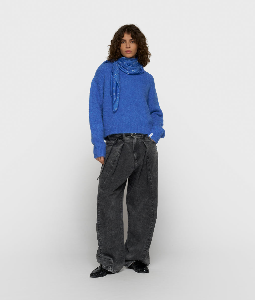 Strickpullover aus Alpakamix | ultramarine