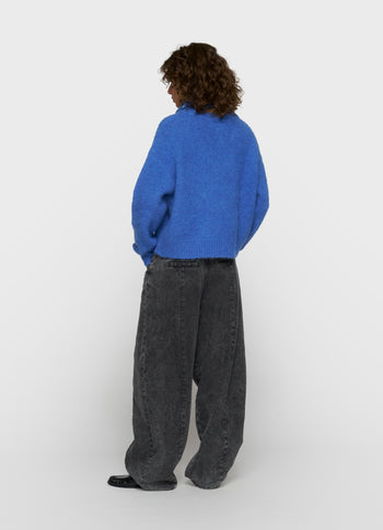 hairy knit sweater | ultramarine