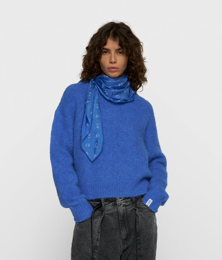 hairy knit sweater | ultramarine