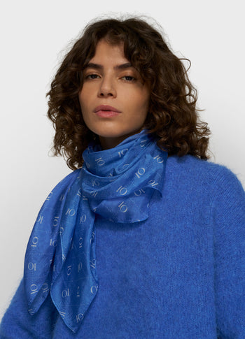 silk scarf monogram | ultramarine