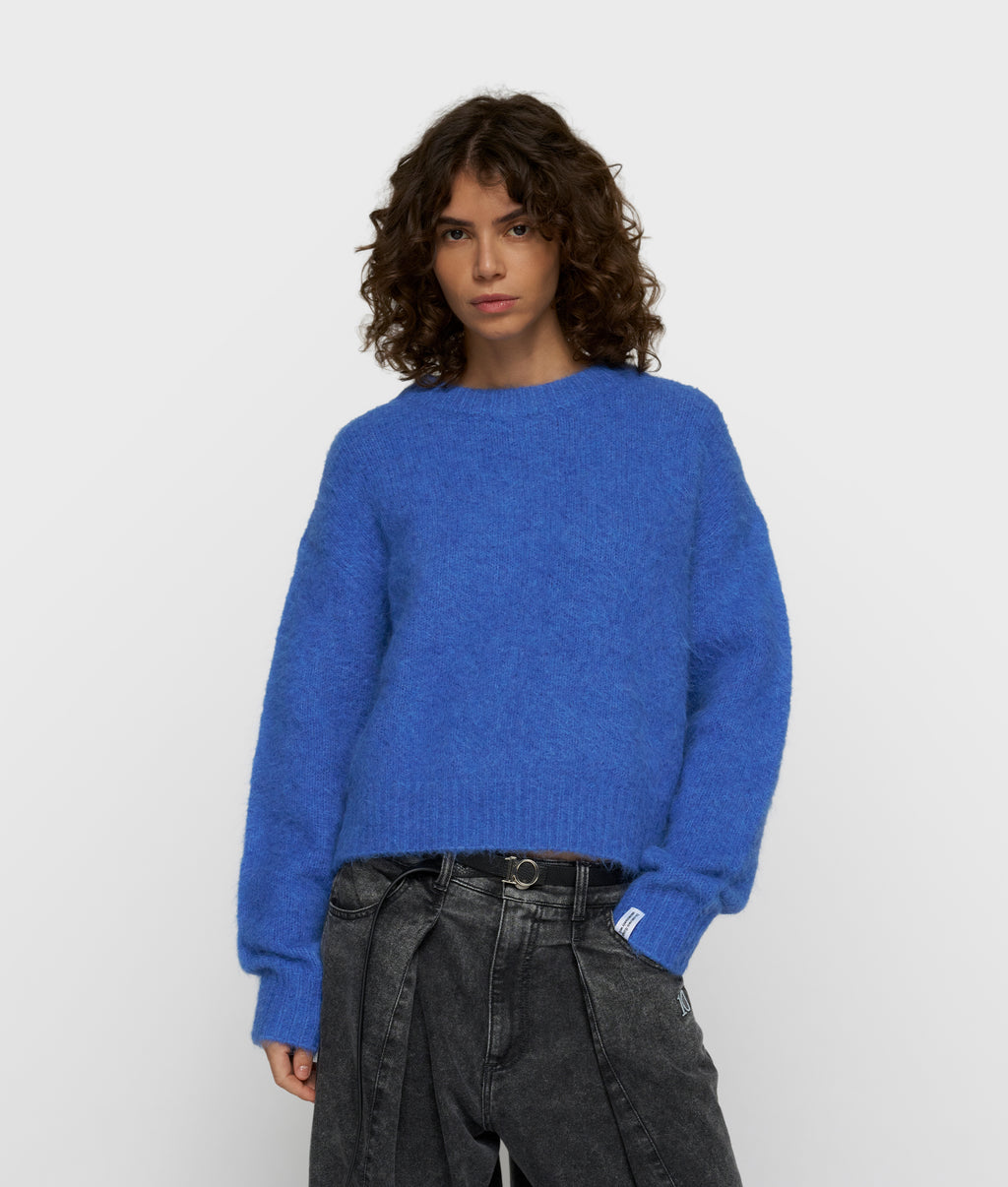 hairy knit sweater | ultramarine