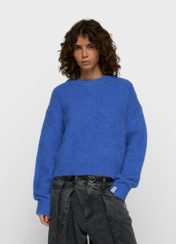 hairy knit sweater | ultramarine