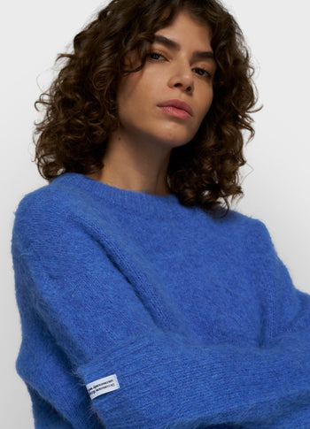 hairy knit sweater | ultramarine