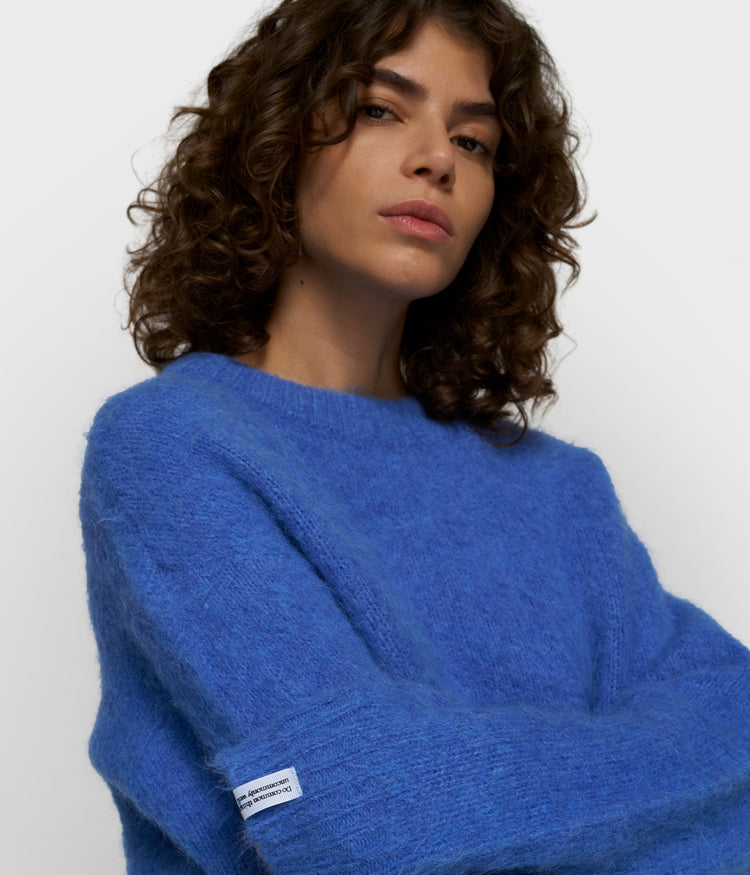 hairy knit sweater | ultramarine