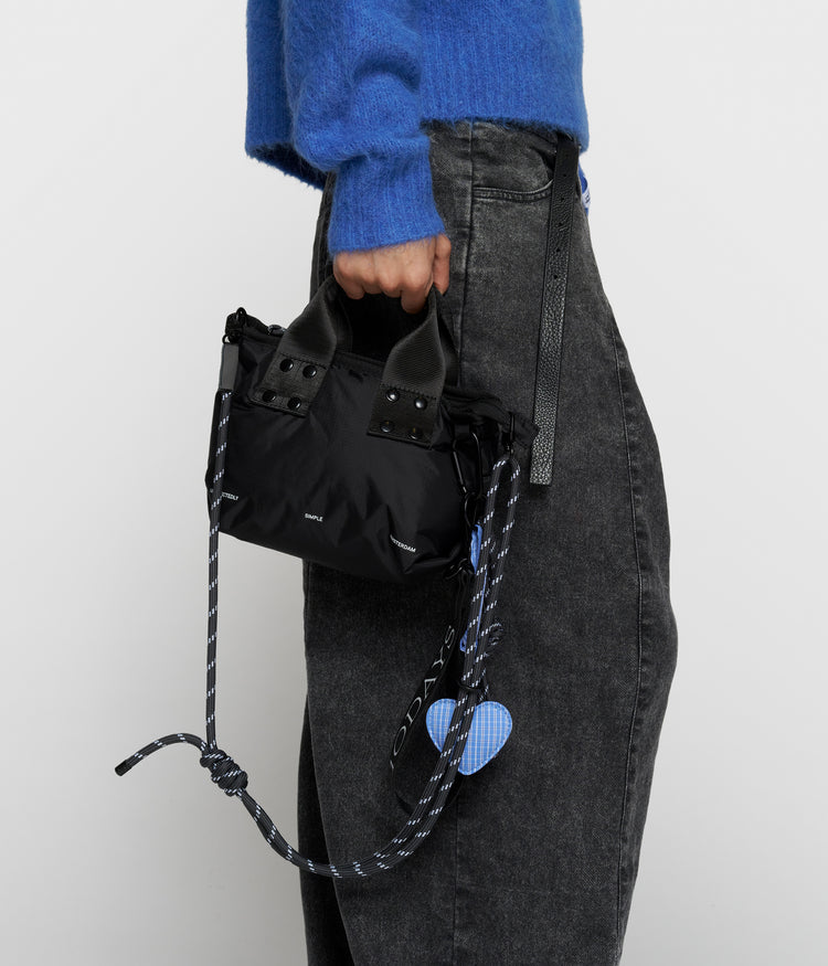 small padded shopper | black