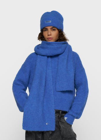 hairy knit scarf | ultramarine