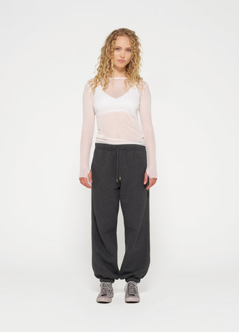 mesh tee glitter | white