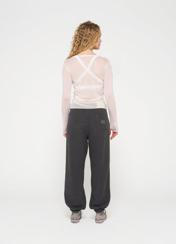 mesh tee glitter | white