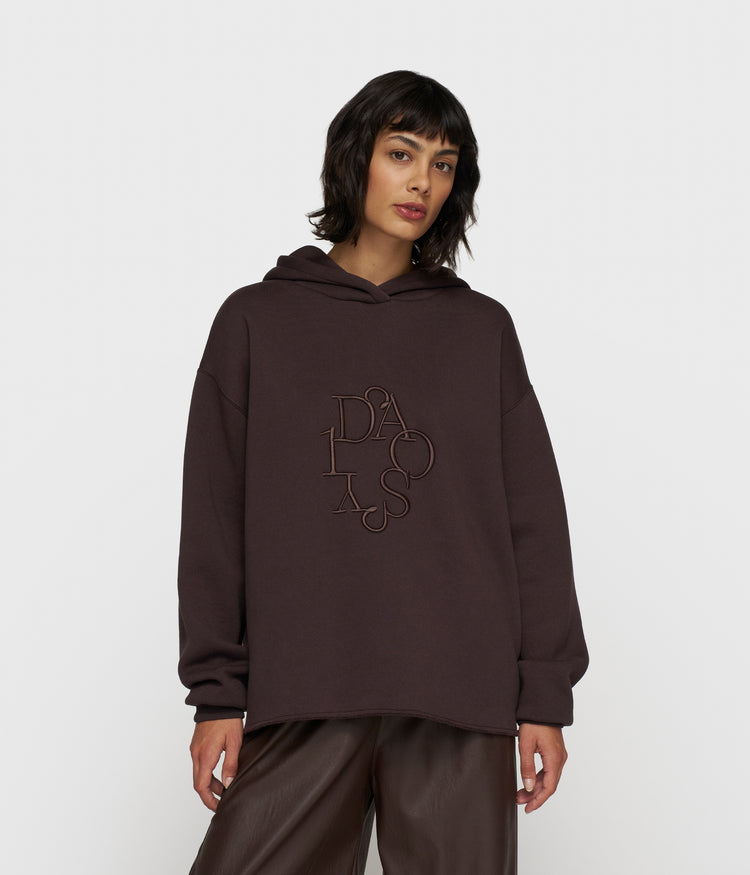 statement hoodie embro | deep wine